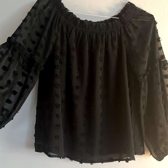 Flowy black off-shoulder blouse - new! $18 - Picture 2 of 8
